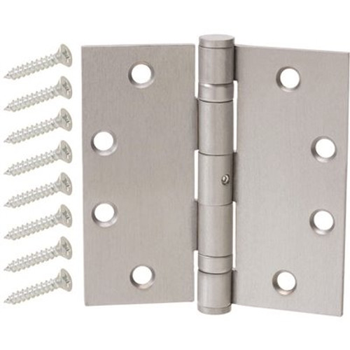 Everbilt 4-1/2 in. Square Satin Chrome Ball Bearing Hinge