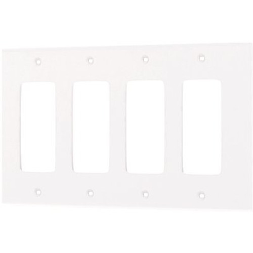 Leviton White 4-Gang Decorator/Rocker Wall Plate (1-Pack)