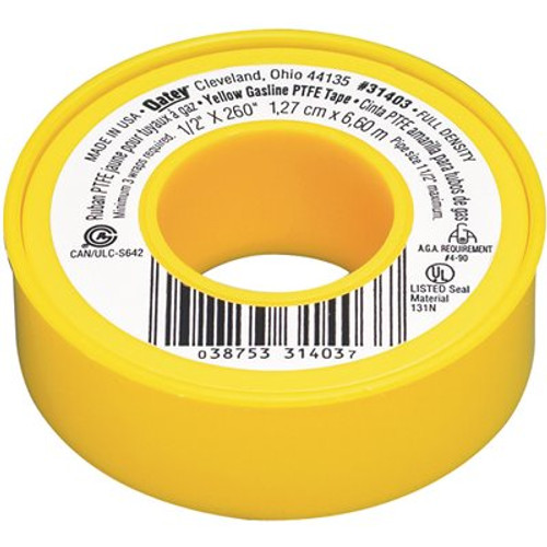 Oatey 1/2 in. x 260 in. Yellow Thread Sealing PTFE Plumber's Tape