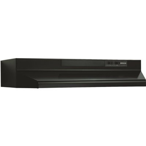 Broan-NuTone F40000 30 in. 230 Max Blower CFM Convertible Under-Cabinet Range Hood with Light in Black