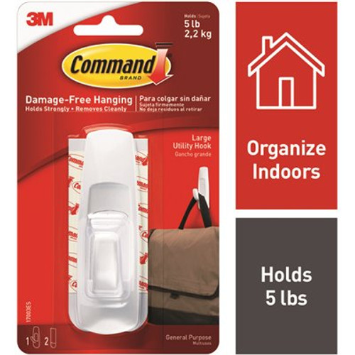 Command 5 lbs. Large Plastic Hook (Case of 36,1-Hook, 2-Strips)