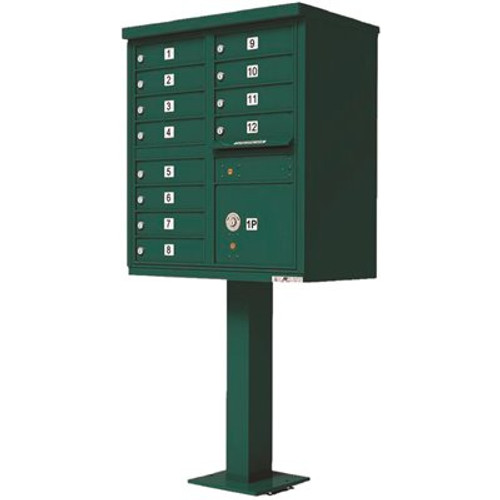 Florence Vital 1570 12-Mailboxes 1-Parcel Locker 1-Outgoing Mail Compartment Forest Green CBU