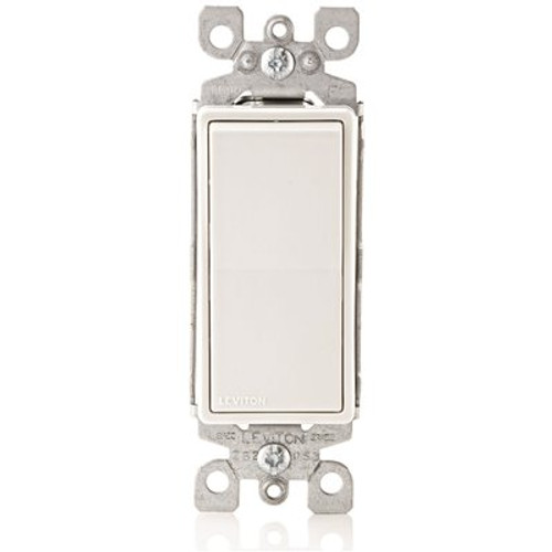 Leviton Decora 15 Amp Single Pole Rocker AC Quiet Light Switch, White (10-Pack)