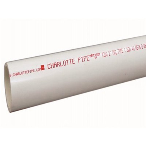 Charlotte Pipe 6 in. x 10 ft. PVC Schedule 40 DWV PE Solid Core Pipe