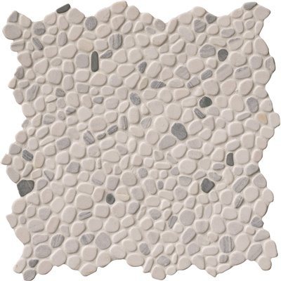 MSI Black and White Pebbles 11.42 in. x 11.42 in. x 10 mm Tumbled Marble Mosaic Tile (9.1 sq. ft. / case)
