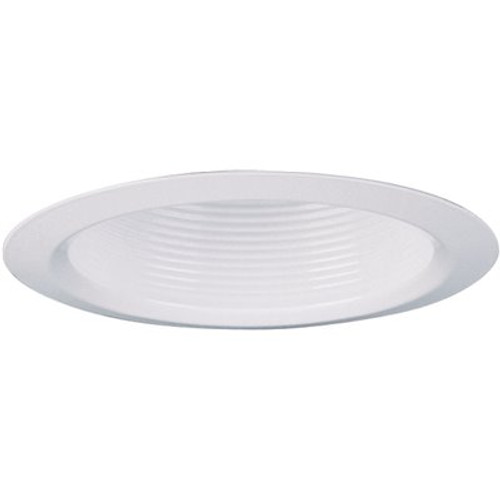 Lithonia Lighting 4 in. Matte White Recessed Incandescent Baffle Shallow Full Reflector Trim