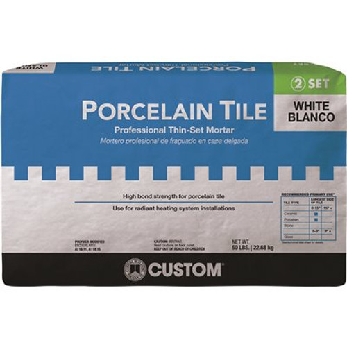 Custom Building Products Porcelain Tile White 50 lb. Fortified Thinset Mortar