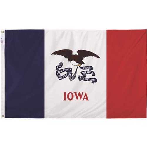 Valley Forge Flag 3 ft. x 5 ft. Nylon Iowa State Flag