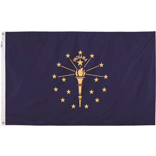 Valley Forge Flag 3 ft. x 5 ft. Nylon Indiana State Flag