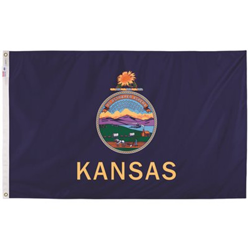 Valley Forge Flag 3 ft. x 5 ft. Nylon Kansas State Flag