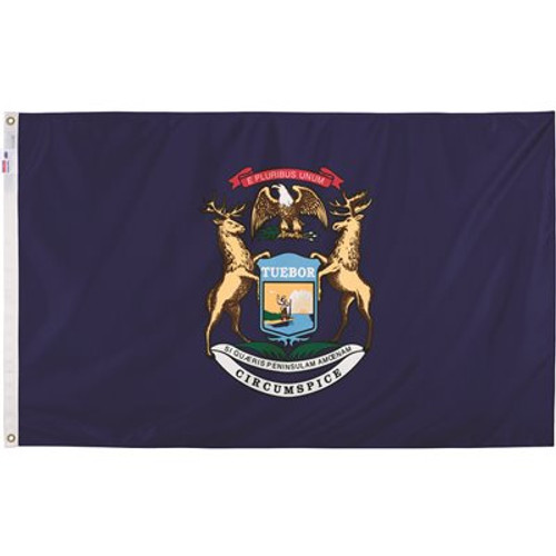 Valley Forge Flag 3 ft. x 5 ft. Nylon Michigan State Flag