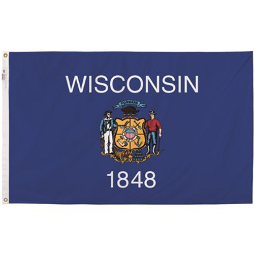 Valley Forge Flag 3 ft. x 5 ft. Nylon Wisconsin State Flag