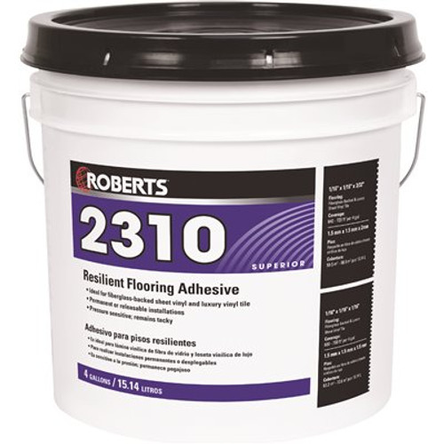 Roberts 2310 4 Gal. Resilient Flooring Adhesive for Fiberglass Sheet Goods and Luxury Vinyl Tile Roberts 2310 4 Gal. Resilient Flooring Adhesive for Fiberglass Sheet Goods and Luxury Vinyl Tile