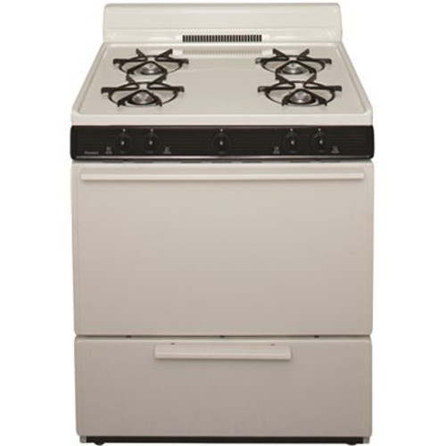 Premier 30 in. 3.91 cu. ft. Freestanding Gas Range in Biscuit