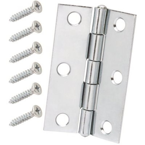 Everbilt 3 in. Zinc-Plated Narrow Utility Hinge Non-Removable Pin (2 per Pack)