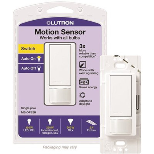 Lutron Maestro 2 Amp Single-Pole Motion Sensor Switch, White