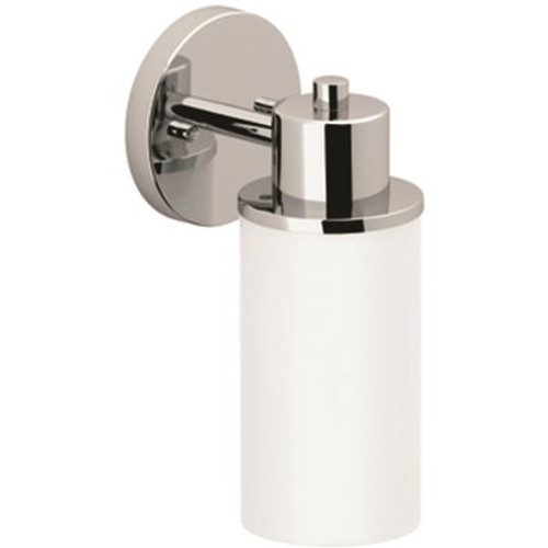 MOEN Iso 1-Light 5 in. Chrome Bath Sconce Light with Frosted Glass Cylinder Shape