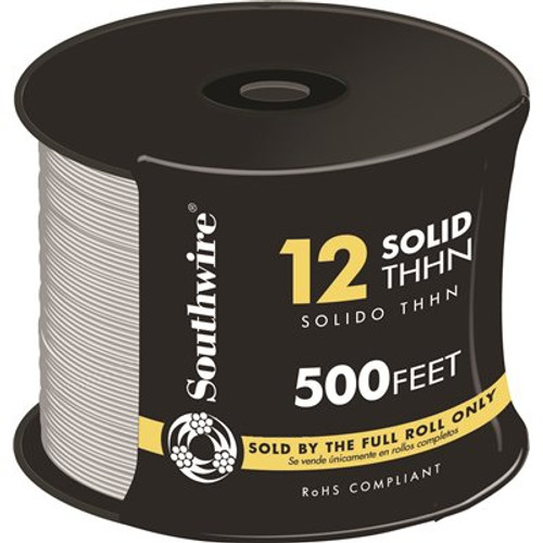 Southwire 500 ft. 12 White Solid CU THHN Wire Southwire 500 ft. 12 White Solid CU THHN Wire