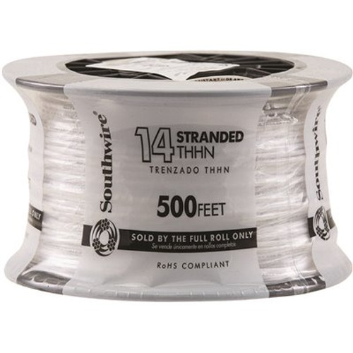 Southwire 500 ft. 14-Gauge White Stranded CU THHN Wire