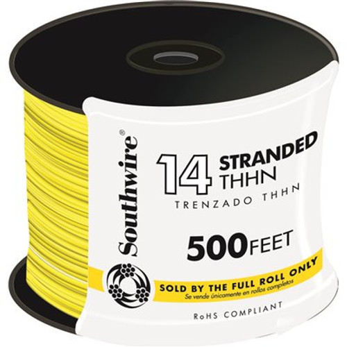 Southwire 500 ft. 14-Gauge Yellow Stranded CU THHN Wire
