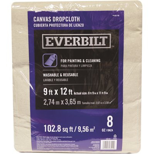 Everbilt 9 ft. x 12 ft. 8 oz. Heavyweight Canvas Drop Cloth