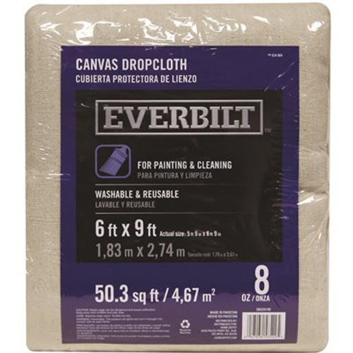 Everbilt 6ft. x 9ft. 8 oz. Medium Duty Canvas Drop Cloth