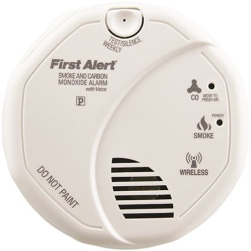 First Alert Wireless Inter-Connectable Battery Operated Combination Smoke and CO Detector with Voice Alert