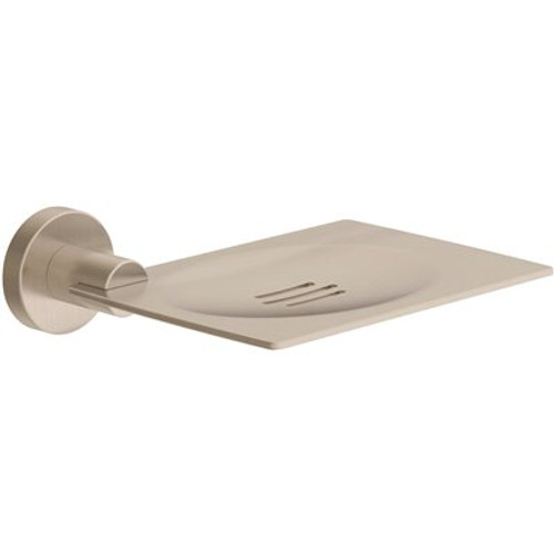 Symmons Dia Wall-Mounted Soap Dish With Drain Ports in Satin Nickel