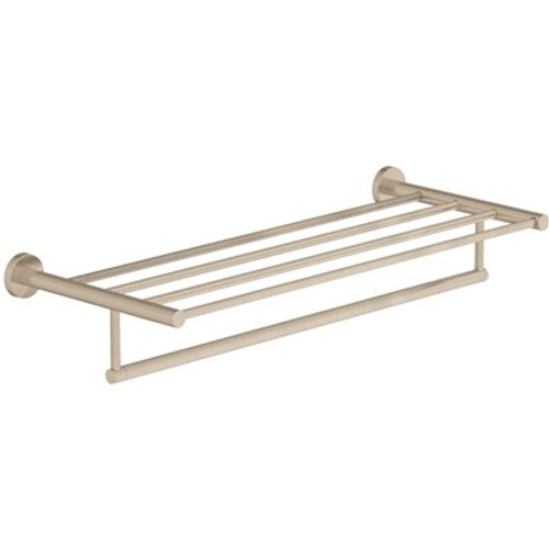 Symmons Dia 22 in. Wall-Mounted Towel Shelf with Bar in Satin Nickel Symmons Dia 22 in. Wall-Mounted Towel Shelf with Bar in Satin Nickel
