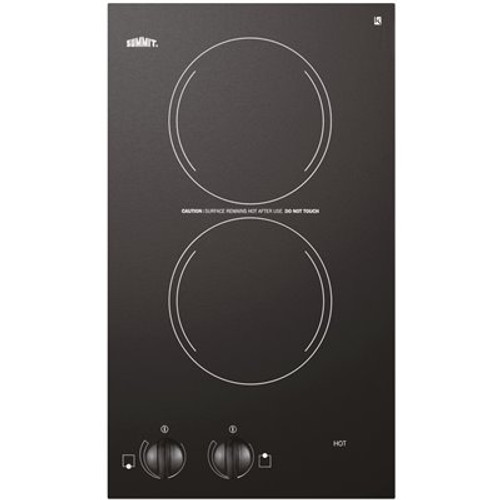 Summit Appliance 12 in. Radiant Electric Cooktop in Black with 2-Elements