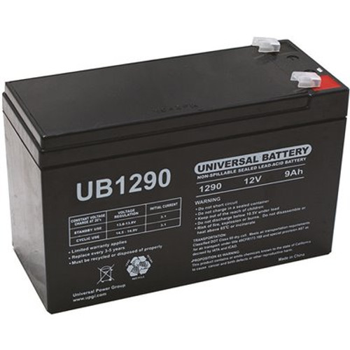 UPG 12-Volt 9 Ah F1 Terminal Sealed Lead Acid (SLA) AGM Rechargeable Battery