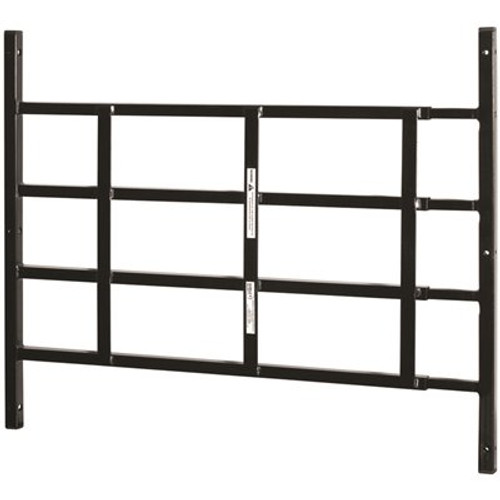 Segal 21 in., Carbon Steel Black, Fixed 4-Bar Window Grill (Width Expandable)