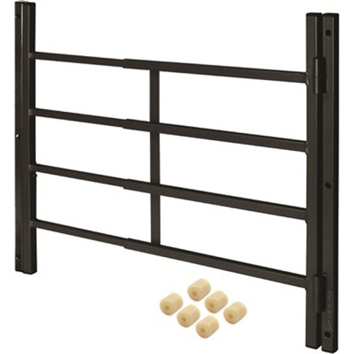 Segal 14 in. x 22 in. x 21 in. Adjustable Width Hinged Window Guard Painted Black 4-Bar Adjustable Width, Egress