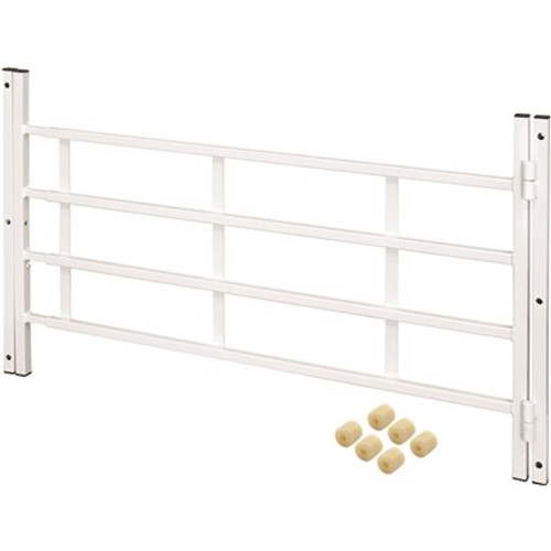 Segal 31 in. to 54 in. Wx 21 in. H Painted Carbon Steel Hinged 4-Bar Window Guard, White
