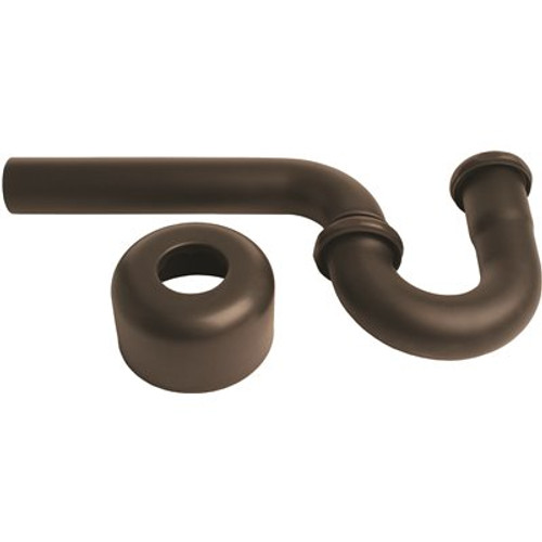 Westbrass 1-1/2 in. OD 17-Gauge Brass P-Trap with High Box Flange, Oil Rubbed Bronze Westbrass 1-1/2 in. OD 17-Gauge Brass P-Trap with High Box Flange, Oil Rubbed Bronze