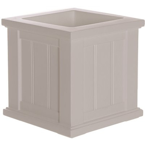 Mayne Cape Cod 14 in. Square Self-Watering White Polyethylene Planter