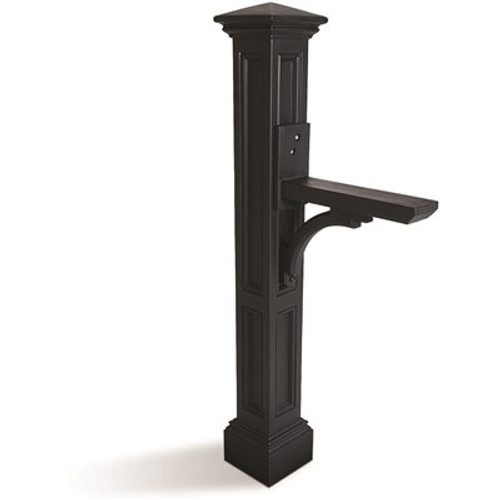 Mayne Charleston Decorative Polyethylene Mailbox Post, Black