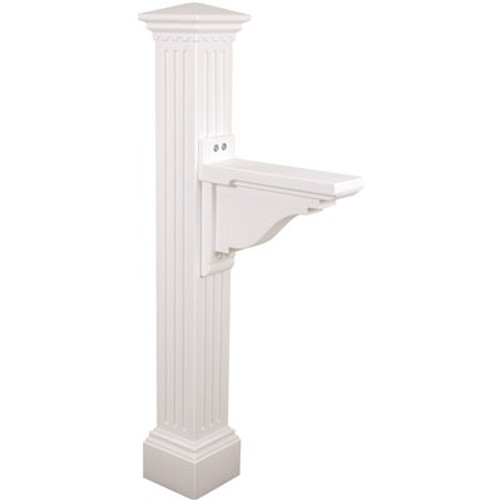 Mayne Manchester Decorative Polyethylene Mailbox Post, White