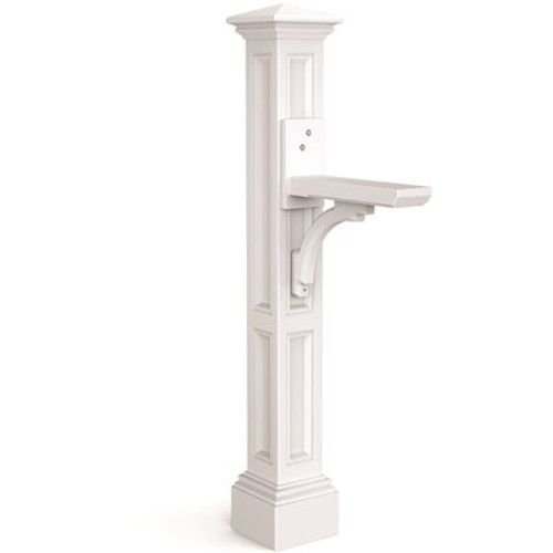 Mayne Charleston Decorative Polyethylene Mailbox Post, White