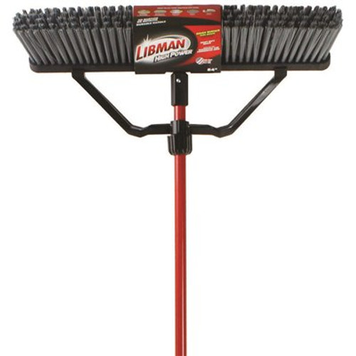Libman 24 in. Rough Surface Push Broom Set with Brace and Handle