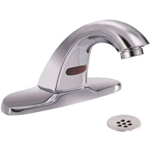 Delta Commercial Touchless 4 in. Centerset Single-Handle Bathroom Faucet with Battery Power in Chrome