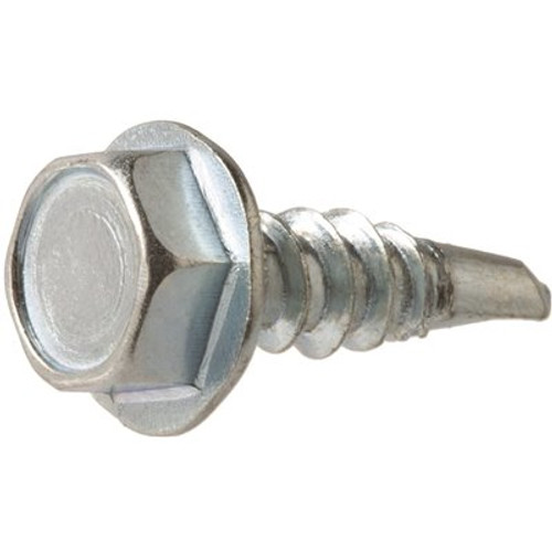 Everbilt #8 x 5/8 in. Hex Head Zinc Plated Sheet Metal Screw (100-Pack)