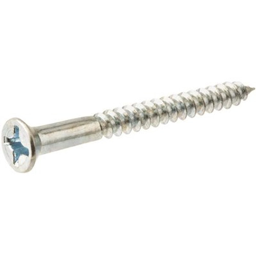 Everbilt #10 x 1-1/4 in. Zinc Plated Phillips Flat Head Wood Screw (100-Pack)