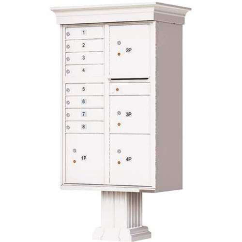 Florence Vital 1570 8-Mailboxes 4-Parcel Lockers 1-Outgoing Pedestal Mount Cluster Box Unit