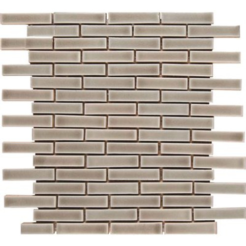 MSI Dove Gray 12 in. x 12 in. Glossy Ceramic Brick Look Wall Tile (10 sq. ft./Case) MSI Dove Gray 12 in. x 12 in. Glossy Ceramic Brick Look Wall Tile (10 sq. ft./Case)