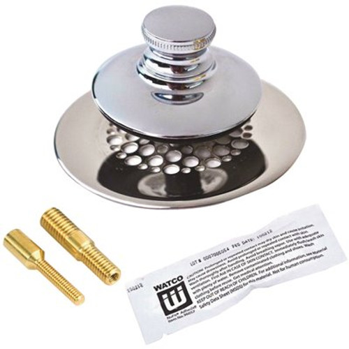 Watco Universal NuFit Push Pull Bathtub Stopper with Grid Strainer and Silicone, Two Pins in Chrome Plated Watco Universal NuFit Push Pull Bathtub Stopper with Grid Strainer and Silicone, Two Pins in Chrome Plated