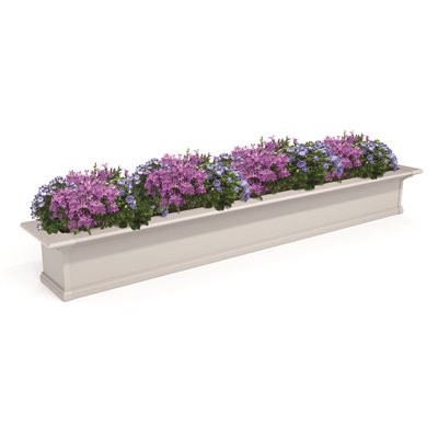 Mayne Yorkshire 84 in. x 12 in. Self Watering White Vinyl Window Box