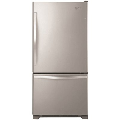 Whirlpool 22 cu. ft. Bottom Freezer Refrigerator in Stainless Steel with Spill Guard Glass Shelves