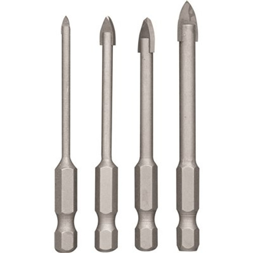 RYOBI SpeedLoad+ Carbide Hex Shank Glass/Tile Bit Set ( 4-Piece)