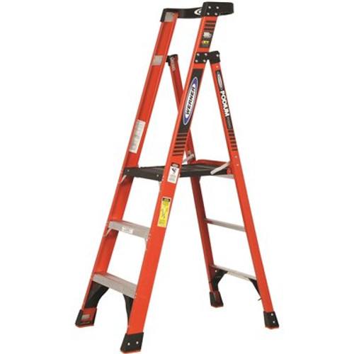 Werner 3 ft. Fiberglass Podium Step Ladder ( 9 ft. Reach Height) with 300 lbs. Load Capacity Type IA Duty Rating